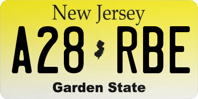 NJ license plate A28RBE
