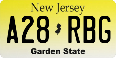 NJ license plate A28RBG