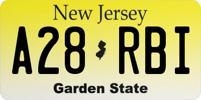 NJ license plate A28RBI