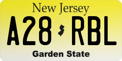 NJ license plate A28RBL