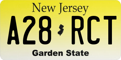 NJ license plate A28RCT