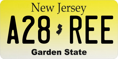 NJ license plate A28REE