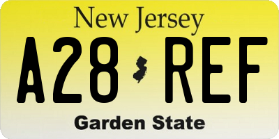NJ license plate A28REF