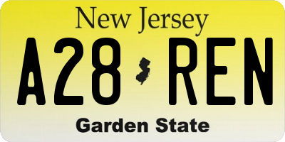 NJ license plate A28REN