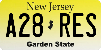 NJ license plate A28RES