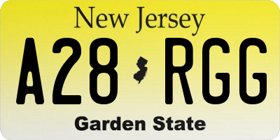 NJ license plate A28RGG