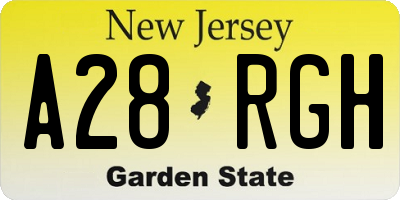 NJ license plate A28RGH