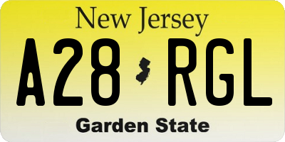 NJ license plate A28RGL