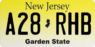 NJ license plate A28RHB
