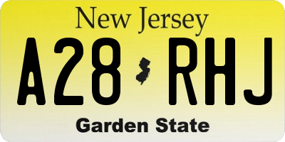 NJ license plate A28RHJ
