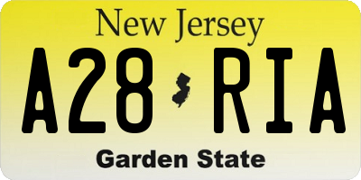 NJ license plate A28RIA