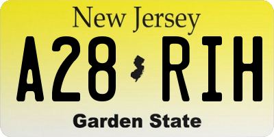 NJ license plate A28RIH