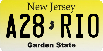 NJ license plate A28RIO