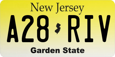 NJ license plate A28RIV