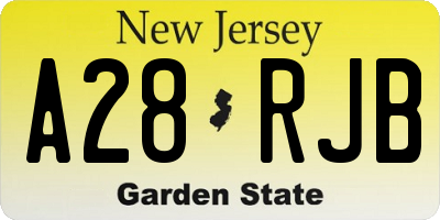 NJ license plate A28RJB