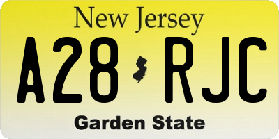 NJ license plate A28RJC