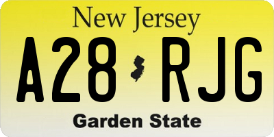 NJ license plate A28RJG