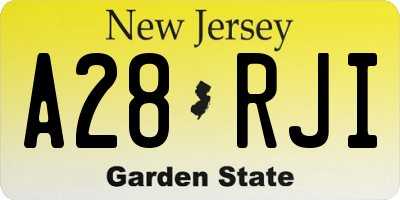 NJ license plate A28RJI