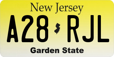 NJ license plate A28RJL