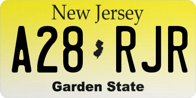 NJ license plate A28RJR