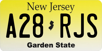 NJ license plate A28RJS