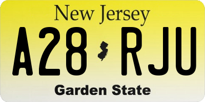 NJ license plate A28RJU