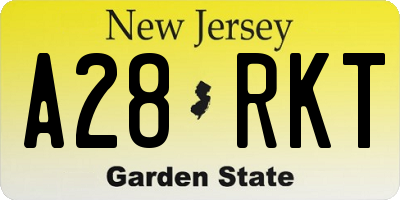 NJ license plate A28RKT
