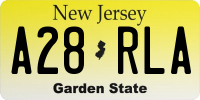 NJ license plate A28RLA