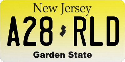 NJ license plate A28RLD