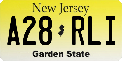 NJ license plate A28RLI