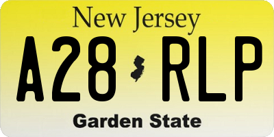 NJ license plate A28RLP