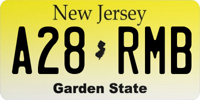 NJ license plate A28RMB