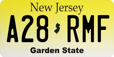 NJ license plate A28RMF