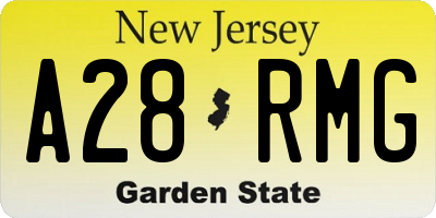 NJ license plate A28RMG
