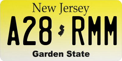 NJ license plate A28RMM