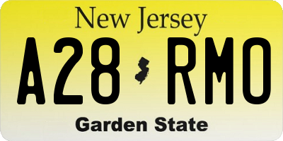 NJ license plate A28RMO