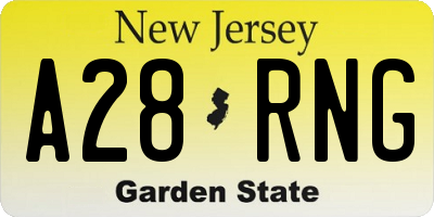NJ license plate A28RNG