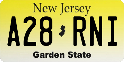 NJ license plate A28RNI
