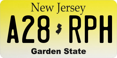 NJ license plate A28RPH