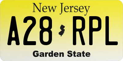 NJ license plate A28RPL