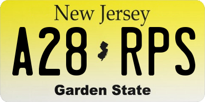NJ license plate A28RPS