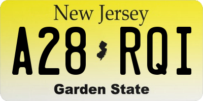 NJ license plate A28RQI
