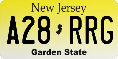 NJ license plate A28RRG