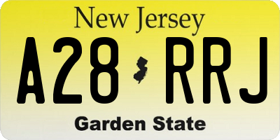 NJ license plate A28RRJ