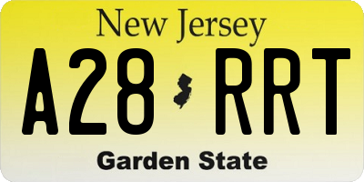 NJ license plate A28RRT