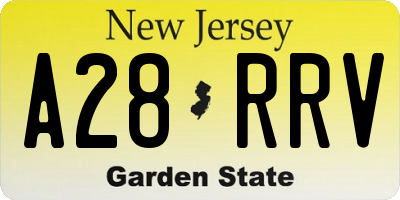 NJ license plate A28RRV