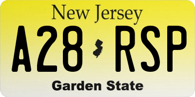 NJ license plate A28RSP