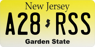 NJ license plate A28RSS