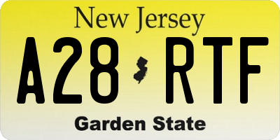 NJ license plate A28RTF