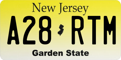 NJ license plate A28RTM